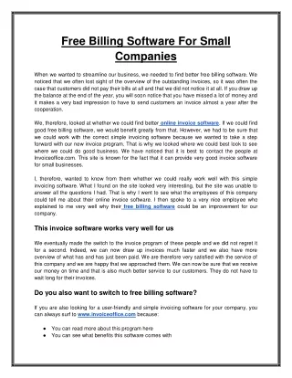free billing software for small companies