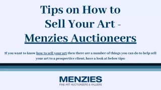 Tips on How to Sell Your Art - Menzies Auctioneers