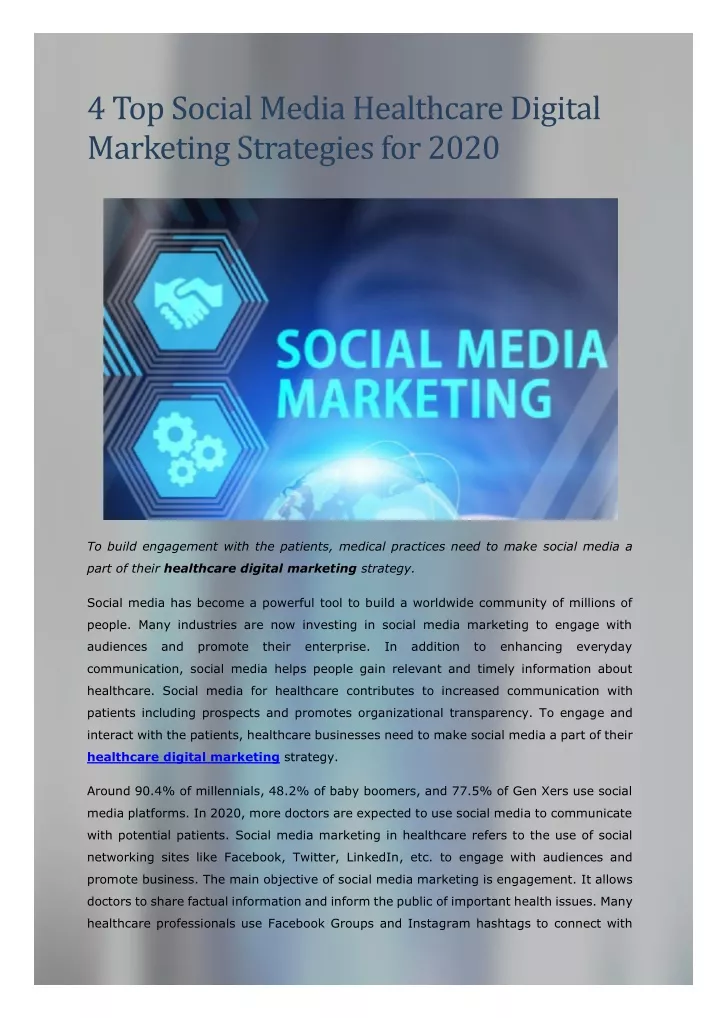 4 top social media healthcare digital marketing
