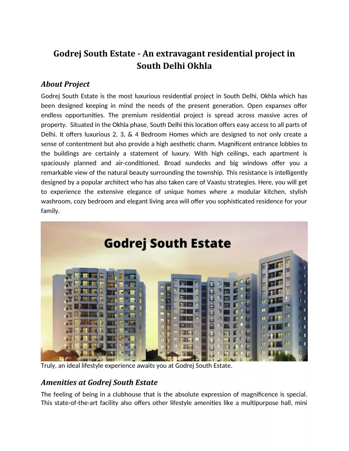 godrej south estate an extravagant residential