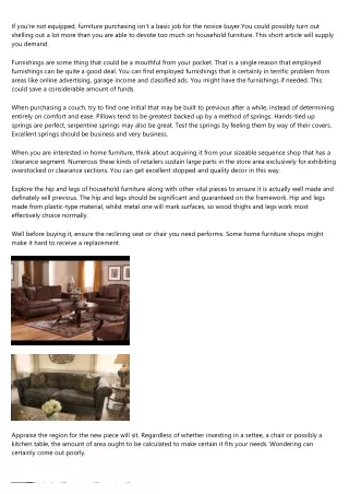 if you re not equipped furniture purchasing