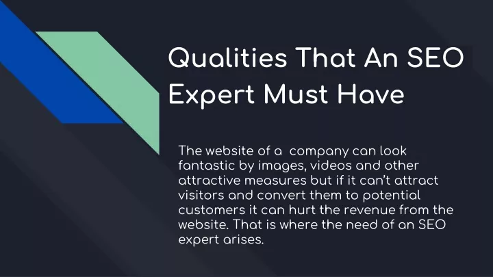 qualities that an seo expert must have