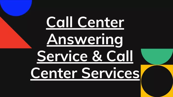 call center answering service call center services