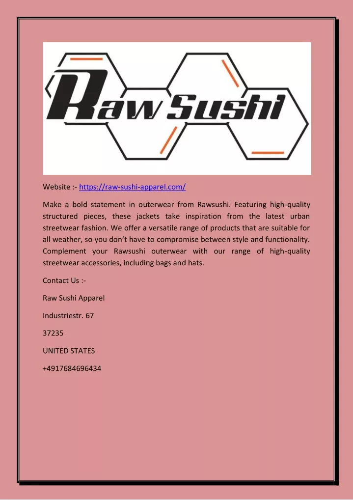 website https raw sushi apparel com