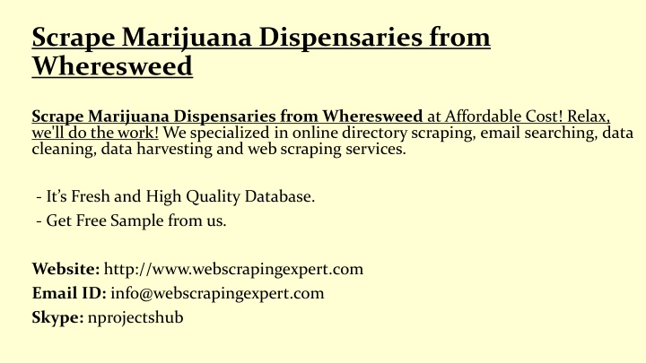 scrape marijuana dispensaries from wheresweed