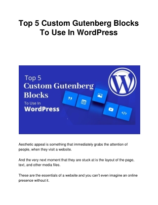 top 5 custom gutenberg blocks to use in wordpress