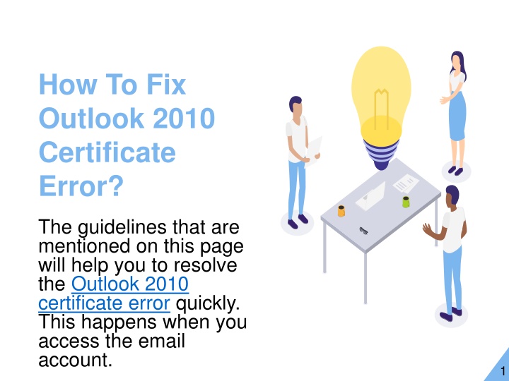 how to fix outlook 2010 certificate error