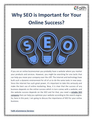 why seo is important for your online success