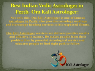 Best Indian Vedic Astrologer in Perth- Om Kali Astrologer: