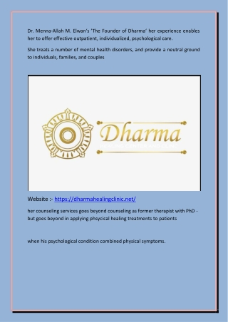 Best Mental Health In Qatar |-( DharmaHealingClinic )