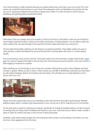 your home furniture is really important because
