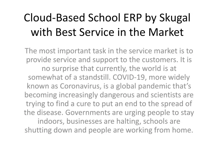 cloud based school erp by skugal with best service in the market