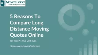 5 reasons to compare long distance moving quotes online