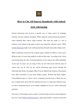 how to cite all sources seamlessly with oxford
