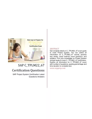 SAP C_TPLM22_67 Certification Questions Answers [PDF]