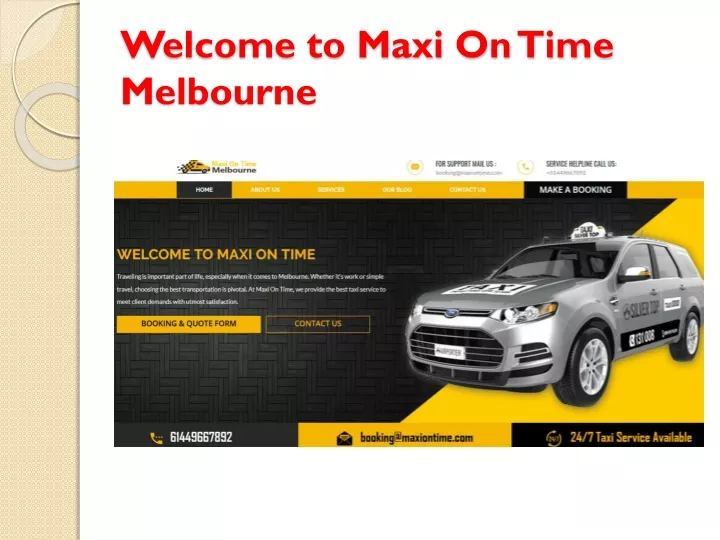 welcome to maxi on time melbourne