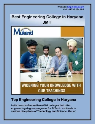 Best Engineering College in Haryana - JMIT