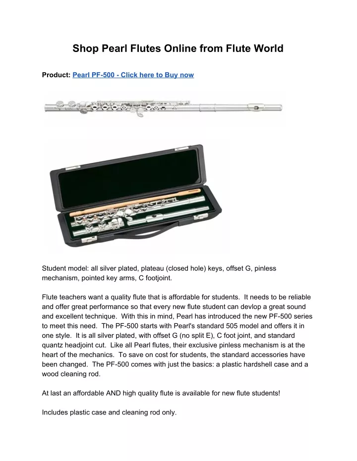 shop pearl flutes online from flute world