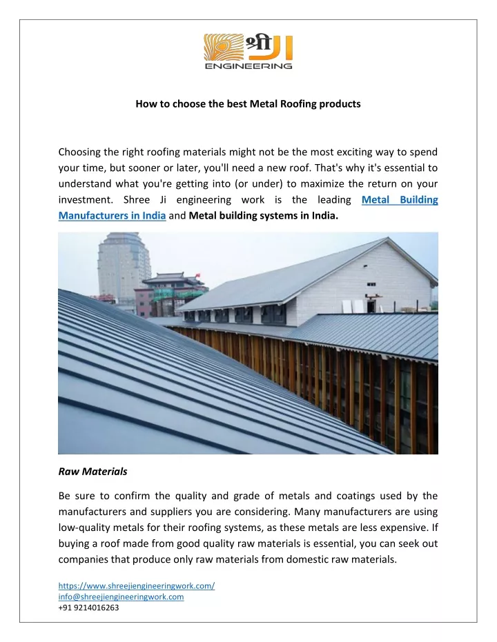 how to choose the best metal roofing products