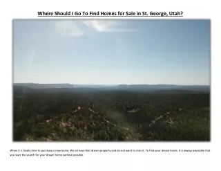Where Should I Go To Find Homes for Sale in St. George, Utah?
