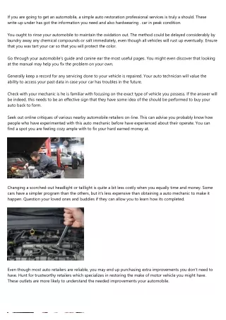 if you are going to get an automobile a simple