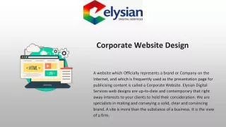 Corporate Website Design | Elysian Digital Services