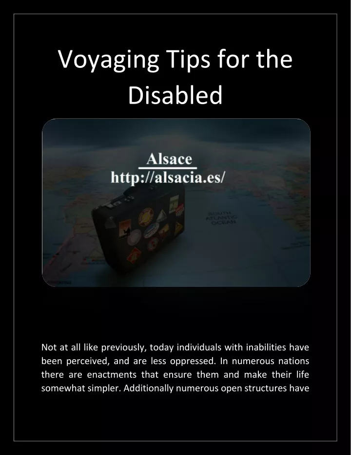 voyaging tips for the disabled