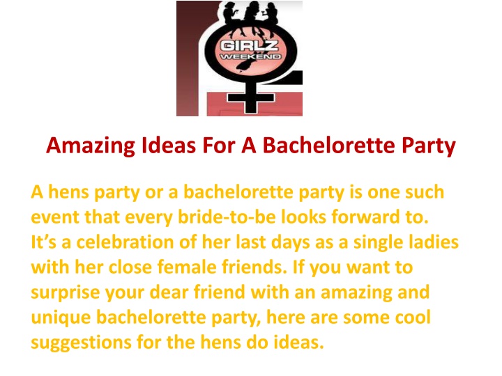 amazing ideas for a bachelorette party