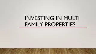 investing in multi family properties
