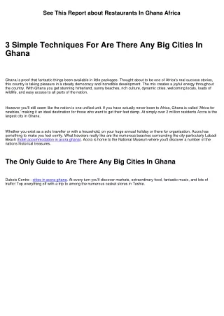 Get This Report about How Many Main Cities Are In Ghana