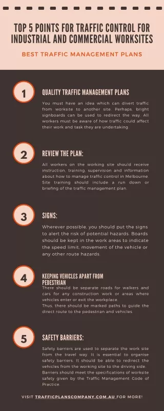 Top 5 Points for Traffic Control for Industrial and Commercial Worksites - Traffic Plans Company