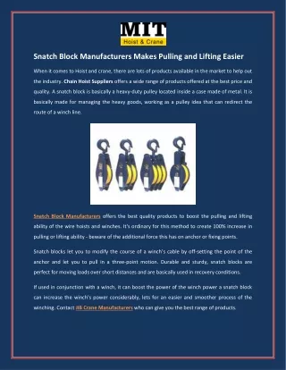 snatch block manufacturers makes pulling