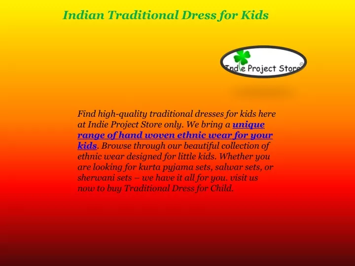 indian traditional dress for kids