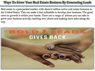 Ways To Grow Your Real Estate Business By Generating Leads