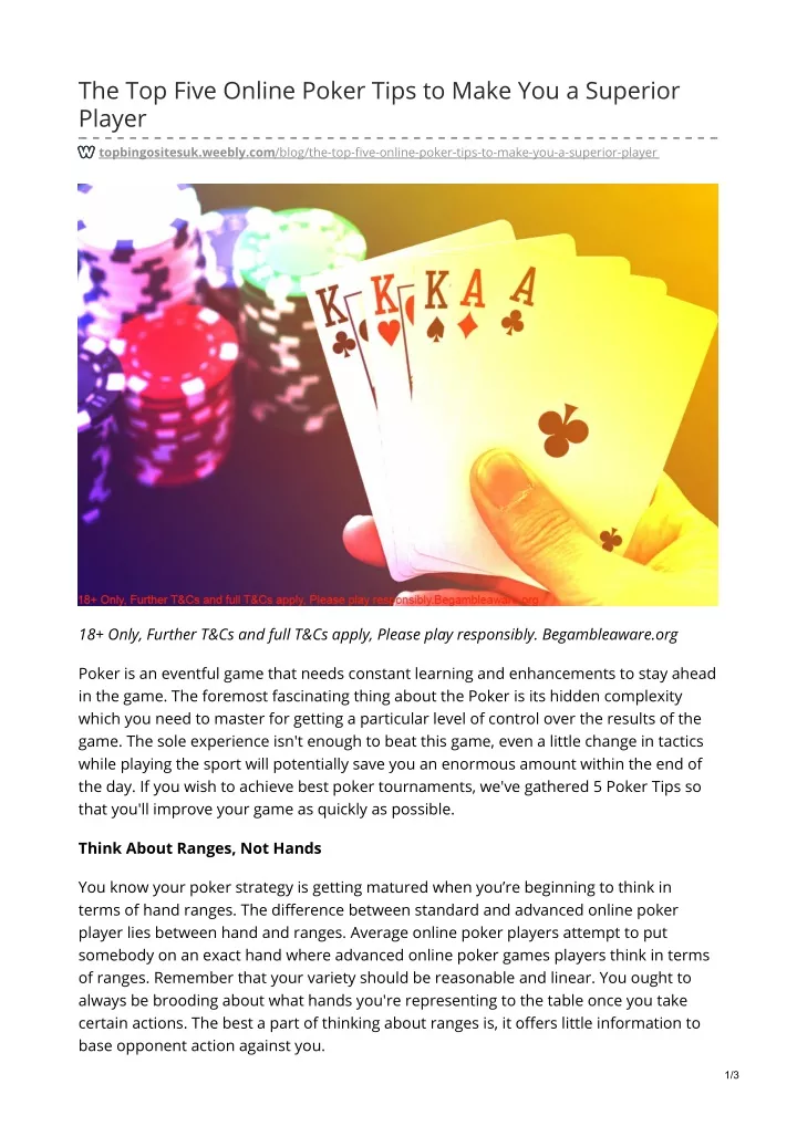 the top five online poker tips to make