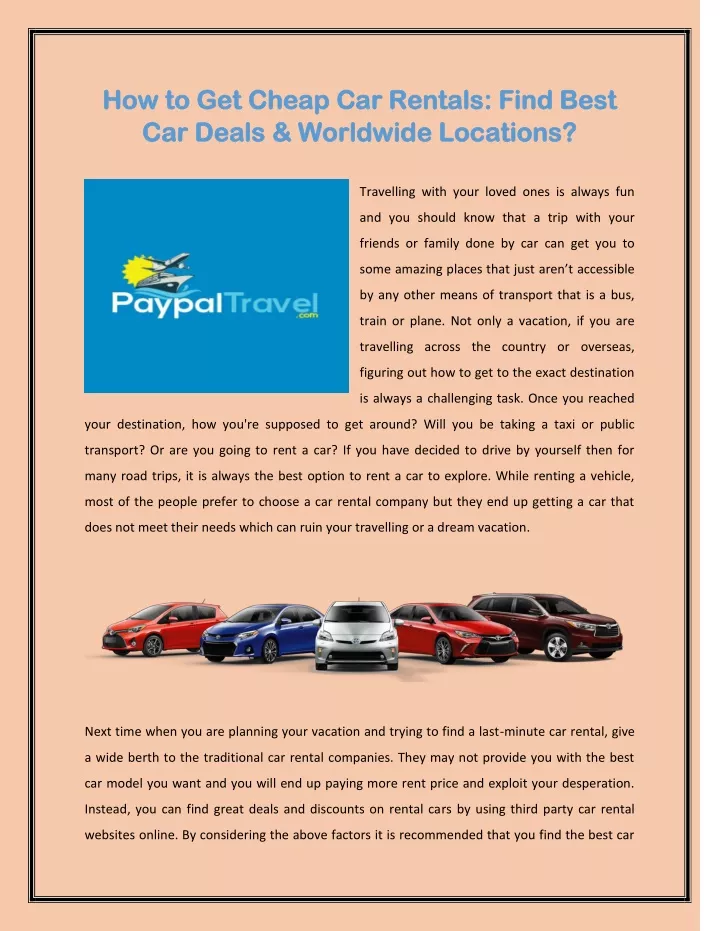 how how to car deals worldwide locations