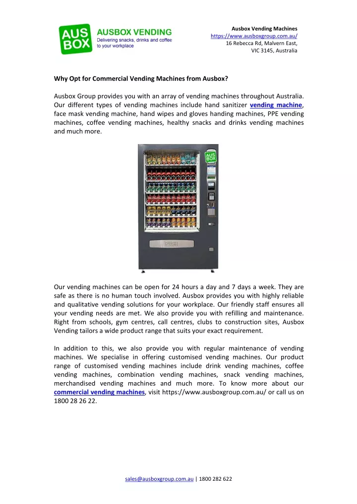 ausbox vending machines https www ausboxgroup