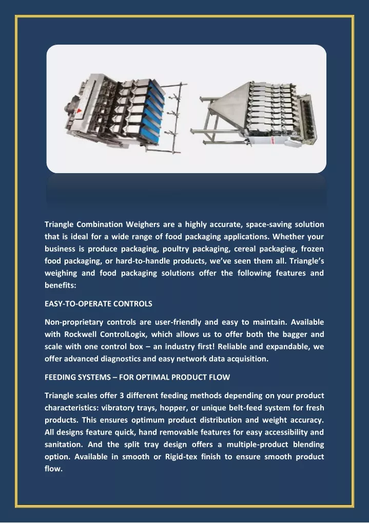 triangle combination weighers are a highly
