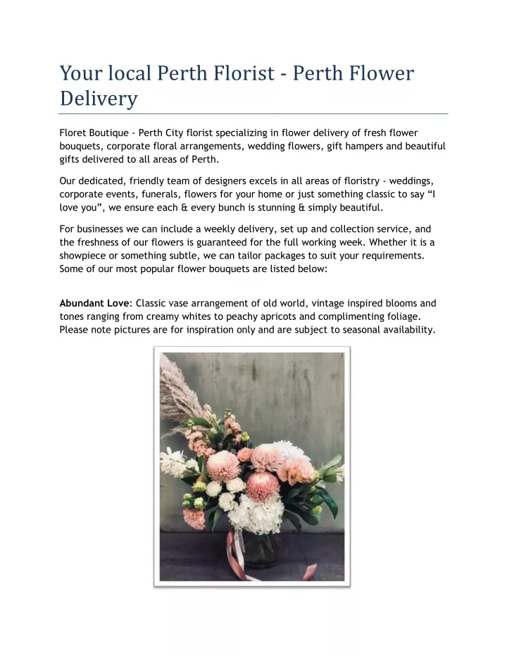 your local perth florist perth flower delivery