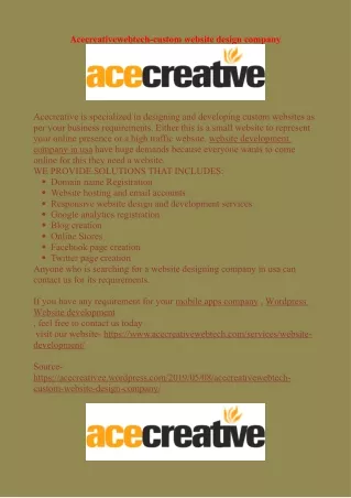 acecreativewebtech custom website design company