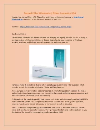 dermal filler wholesaler fillers cosmetics usa