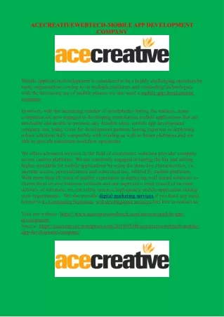 acecreativewebtech mobile app development company