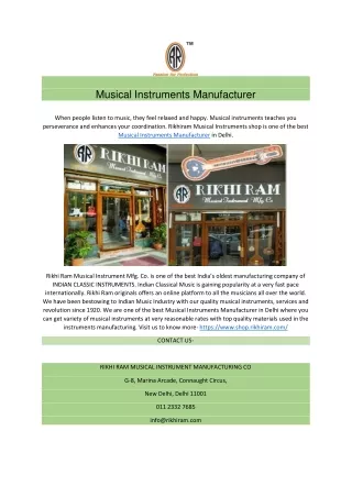 musical instruments manufacturer