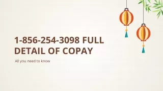 1 856 254 3098 full detail of copay