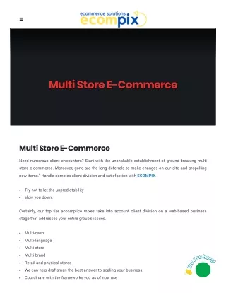Multi store e-commerce in Udaipur - ecompix