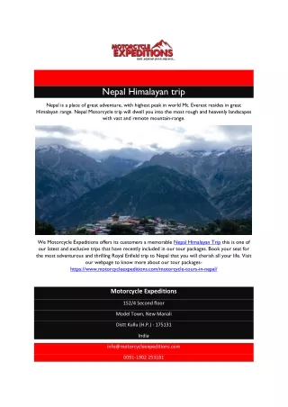 nepal himalayan trip