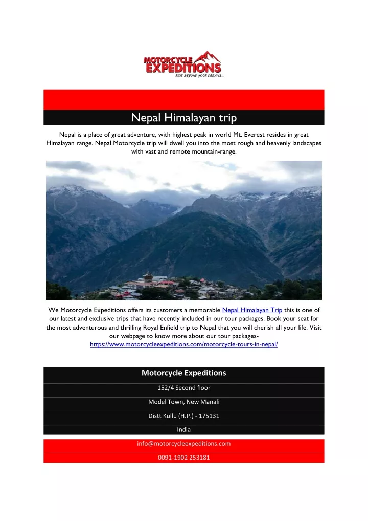nepal himalayan trip