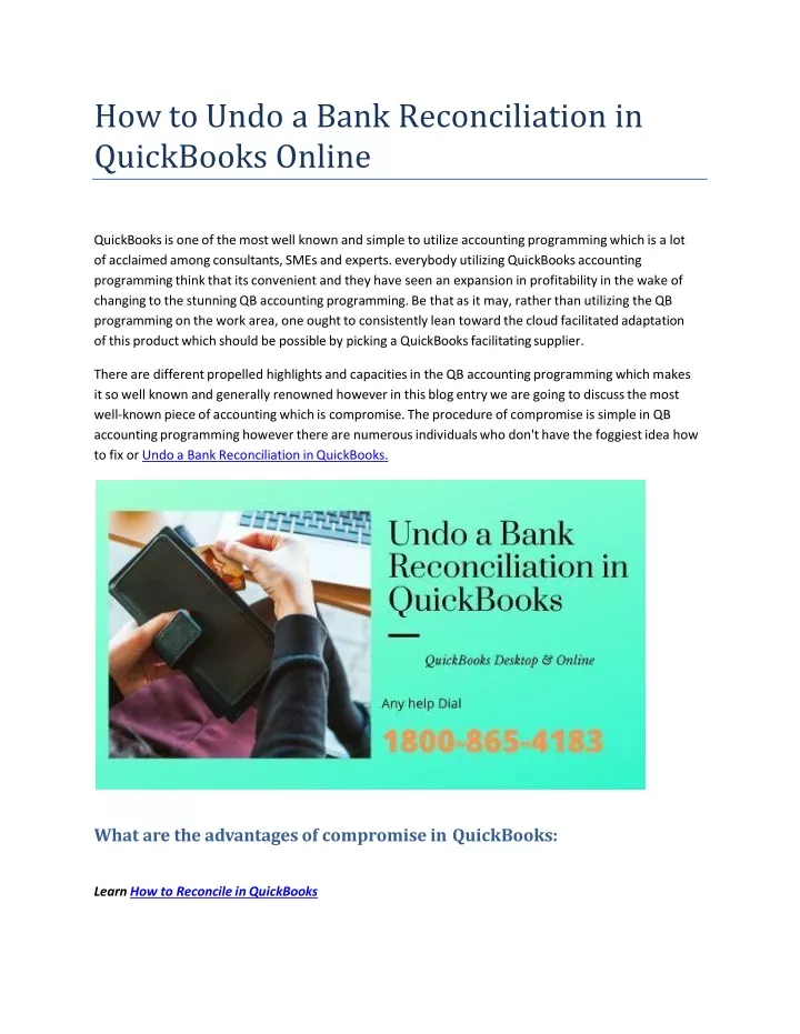 how to undo a bank reconciliation in quickbooks online