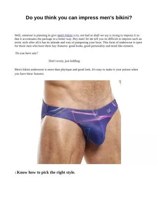 do you think you can impress men s bikini