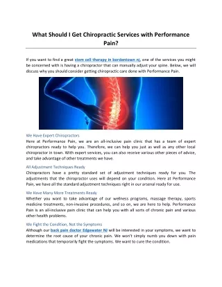 what should i get chiropractic services with